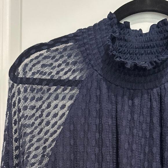 MSRP $79 Nina Leonard Sheer Trapeze Dress in Navy Size XL | SAME DAY SHIP - Picture 5 of 9